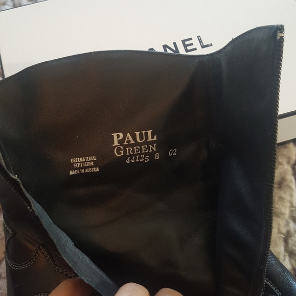 VINTAGE PAUL GREEN Western Cowboy Cowgirl Black Leather Pointed Toe Ankle Boots - Picture 14 of 16